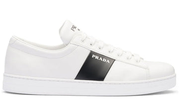 Prada brushed leather sneakers 'White Black'