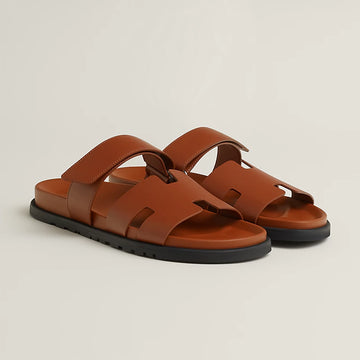 Hermes Chypre sandal marron doré