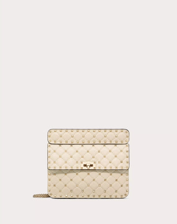 MEDIUM NAPPA ROCKSTUD SPIKE BAG LIGHT IVORY