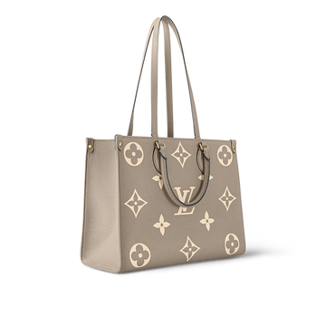 Louis Vuitton OnTheGo MM Bicolor Monogram Empreinte Leather Dove/Cream