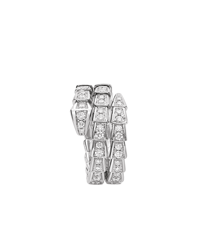 Bob snake Emma white gold ring set with full pavé diamonds