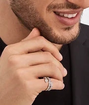 Bob snake Emma white gold ring set with full pavé diamonds