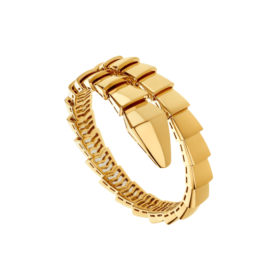 Bob snake fad yellow gold single-spiral bracelet
