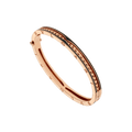 Bob Rollers Cara rose gold bracelet with studded spiral and black ceramic inserts on the edges