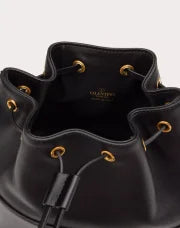 MINI BUCKET BAG IN NAPPA WITH VLOGO SIGNATURE CHAIN BLACK