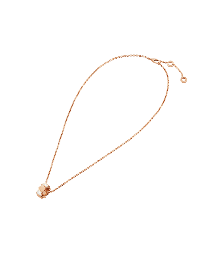 Bob snake datong rose gold necklace with pendant set with mother-of-pearl elements