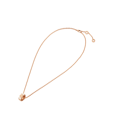 Bob snake datong rose gold necklace with pendant set with mother-of-pearl elements