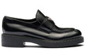 Prada Chocolate brushed leather loafers