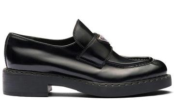 Prada Chocolate brushed leather loafers