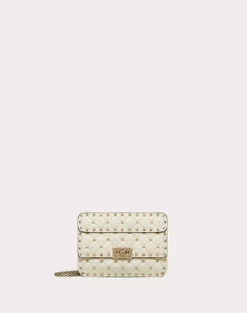 SMALL NAPPA ROCKSTUD SPIKE BAG LIGHT IVORY