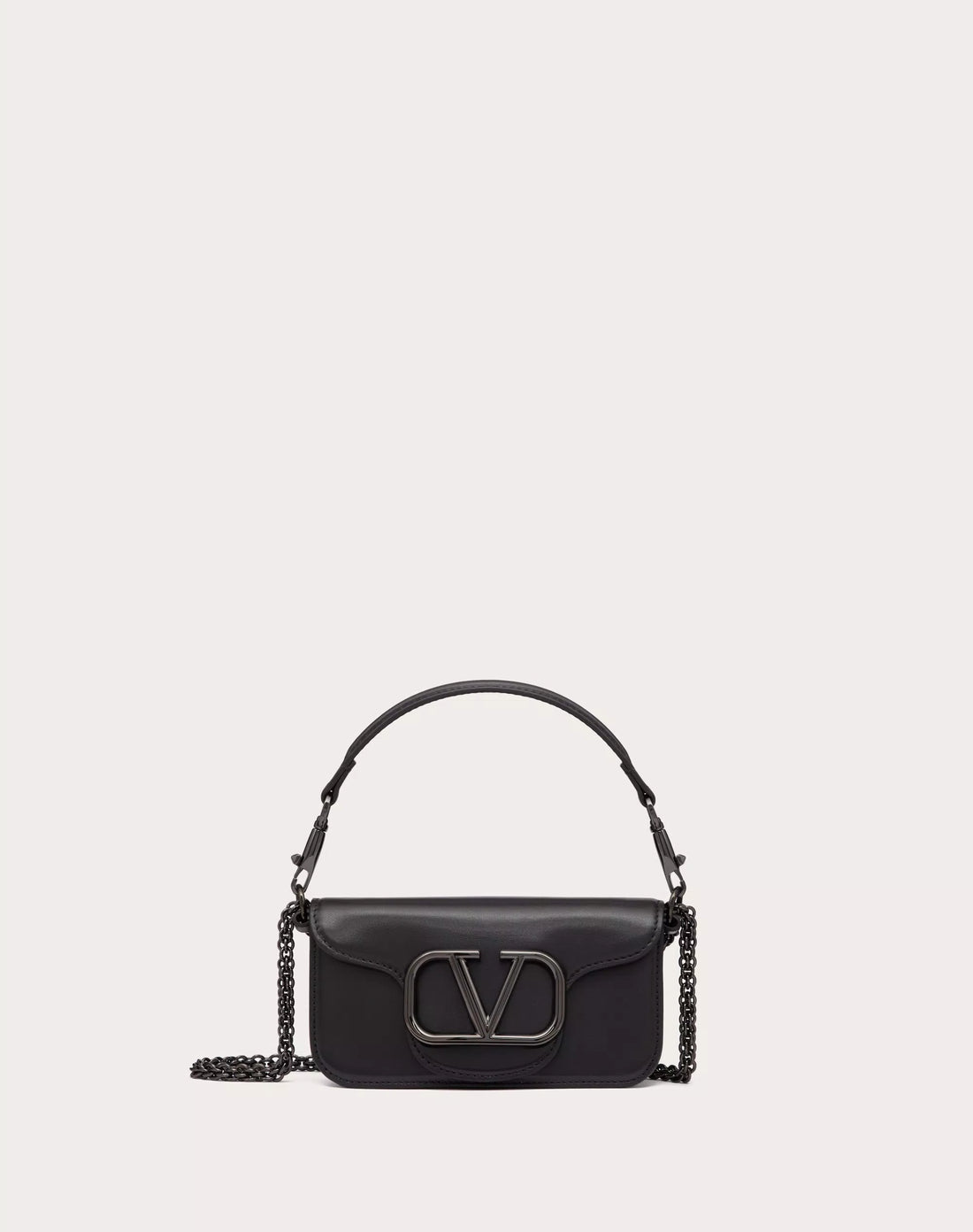VALENTINO GARAVANI LOCÒ SMALL SHOULDER BAG IN CALFSKIN BLACK