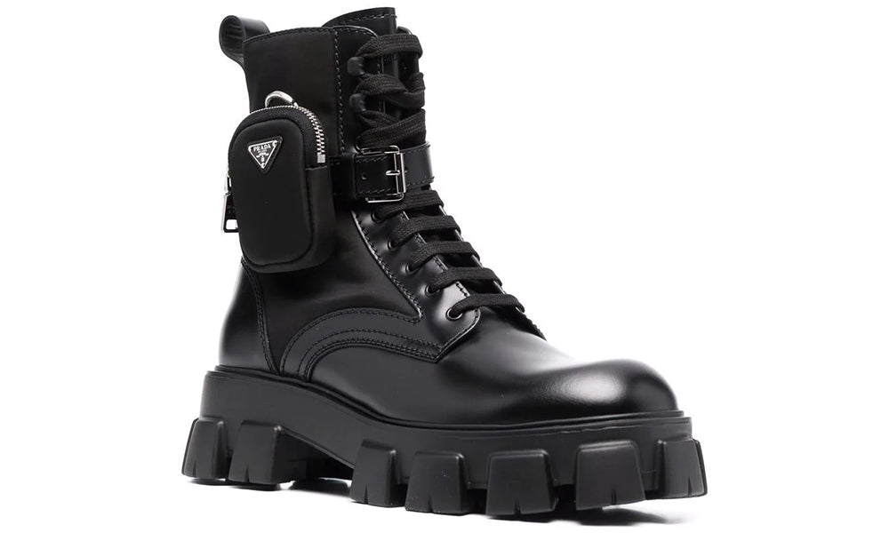 Prada Monolith pouch detail boots