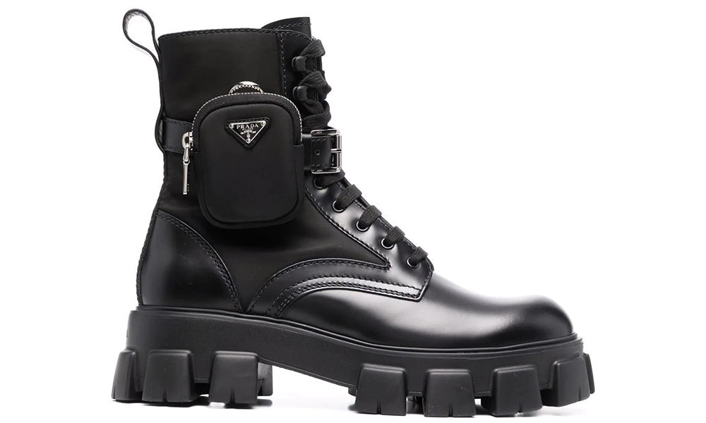 Prada Monolith pouch detail boots