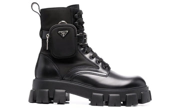 Prada Monolith pouch detail boots