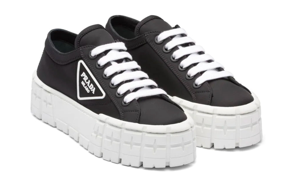 Prada  Gabardine Wheel Platform 'Black White'
