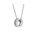 Bob Rollers Adolph necklace with white gold pendant set with demi-pavé diamonds on the edges and white gold chain