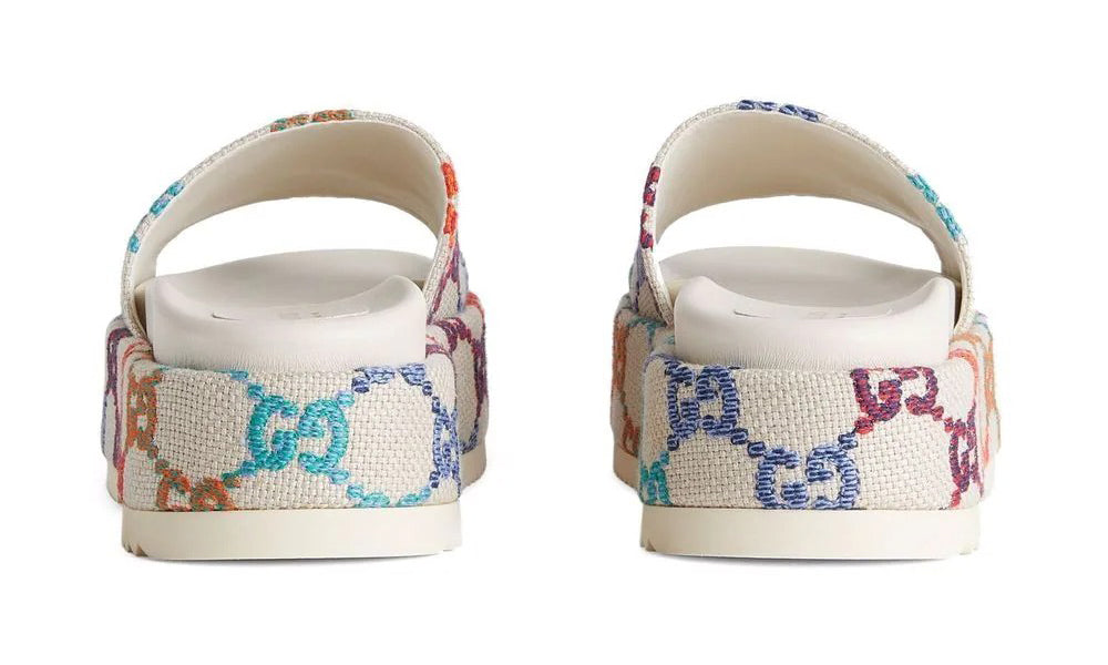 Gucci GG jacquard platform slides