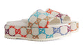Gucci GG jacquard platform slides