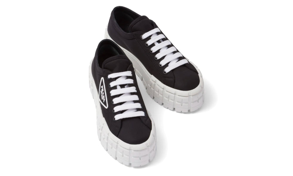 Prada  Gabardine Wheel Platform 'Black White'