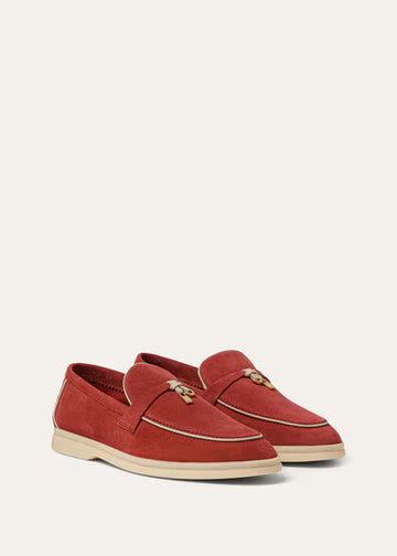 Loro Piana Summer Charms Walk Loafer Windsor Red