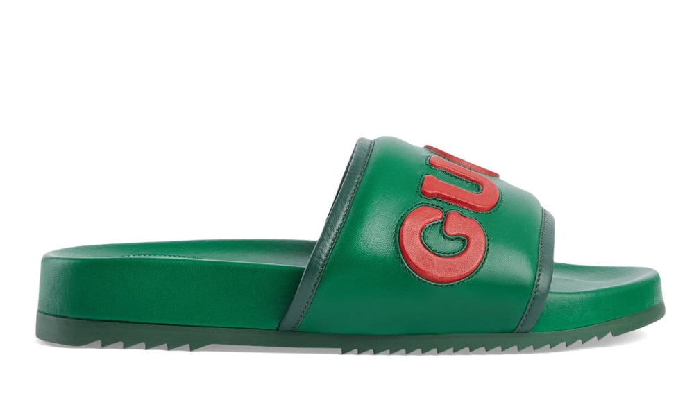 Gucci  Leather Logo Slides