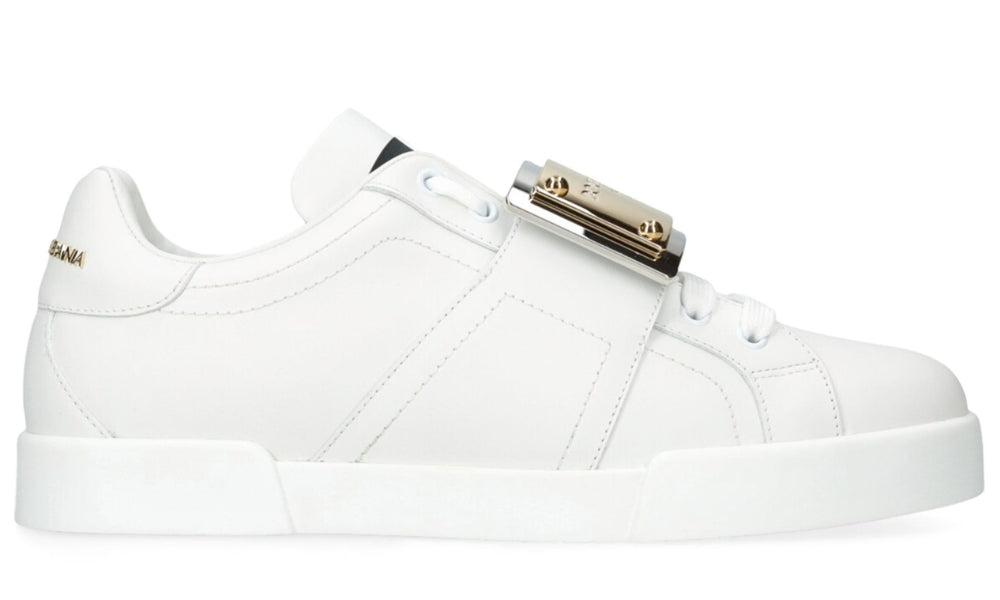 DOLCE & GABBANA  Leather Portofino Buckle "White"