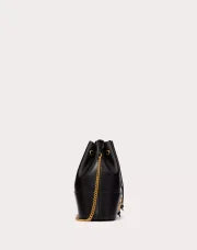 MINI BUCKET BAG IN NAPPA WITH VLOGO SIGNATURE CHAIN BLACK