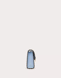 SMALL ROCKSTUD GRAINY CALFSKIN CROSSBODY BAG AZURE
