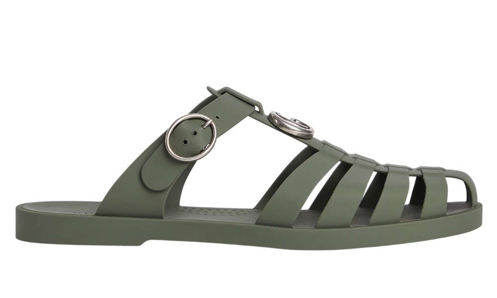 Gucci Double G Mule "Dark Green Rubber"