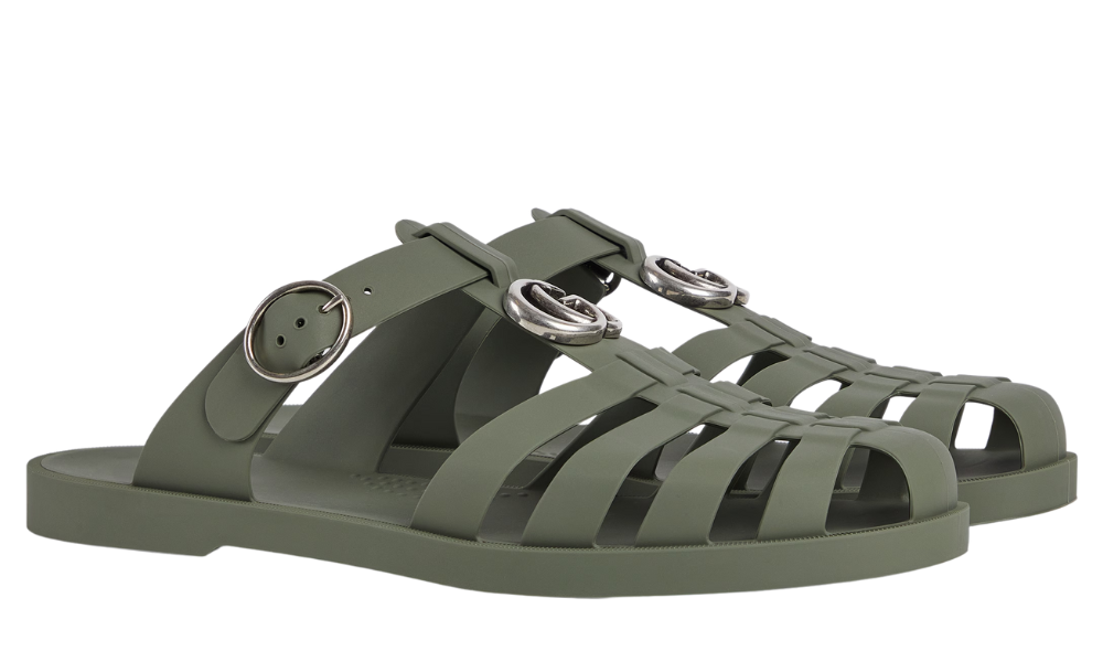 Gucci Double G Mule "Dark Green Rubber"