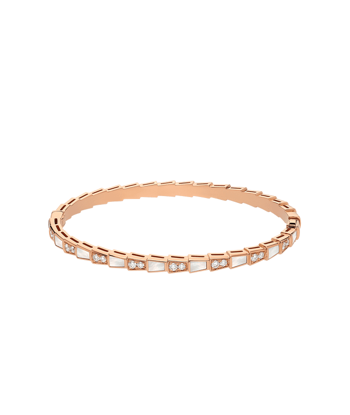 Bob snake Taylor rose gold bangle bracelet set with diamonds