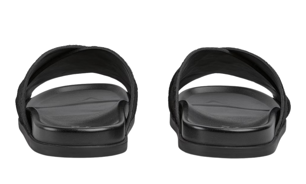 Gucci Men slide sandal "Black GG suede"