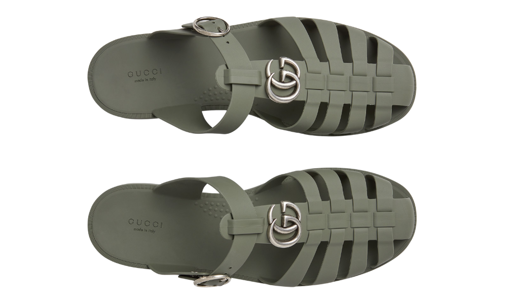 Gucci Double G Mule "Dark Green Rubber"