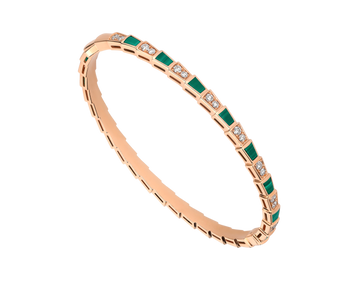 Bob snake Phoebe rose gold bangle bracelet with Diamonds