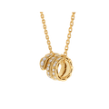 Bob snake elegant yellow gold pendant necklace set with full pavé diamonds