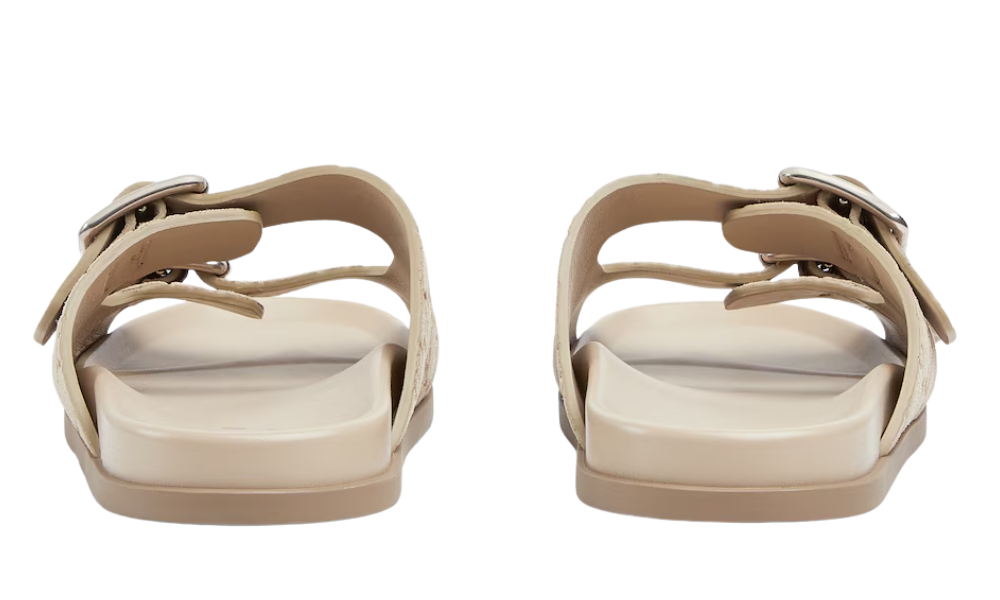 Gucci Men's slide sandal "Oatmeal GG suede"