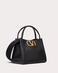 VALENTINO GARAVANI ALLTIME MEDIUM HANDBAG IN GRAINY CALFSKIN BLACK