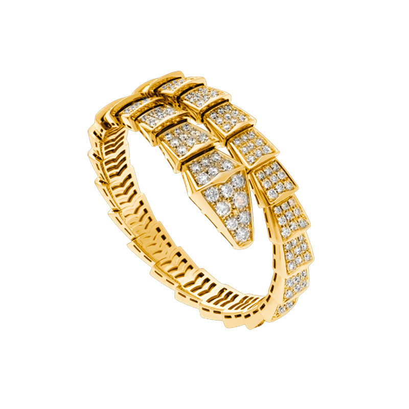 Bob snake Ariana yellow gold bracelet with diamonds