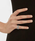 Bob snake Emma white gold ring set with full pavé diamonds