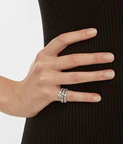 Bob snake Emma white gold ring set with full pavé diamonds