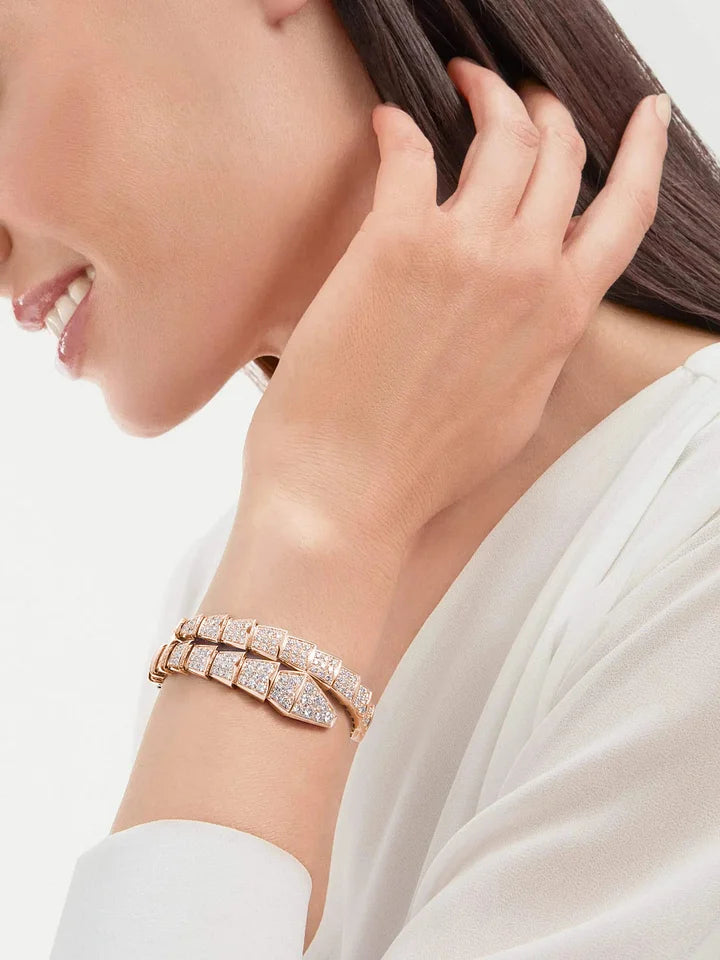 Bob snake Bullock rose gold bracelet with diamonds