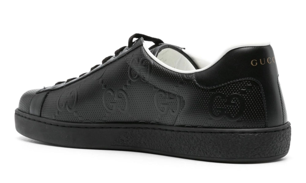 Gucci Ace monogram-embossed sneakers 'Black'