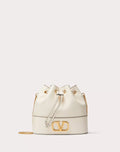 MINI BUCKET BAG IN NAPPA WITH VLOGO SIGNATURE CHAIN LIGHT IVORY