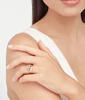 Bob snake Knightley rose gold ring set with pavé diamonds on the head