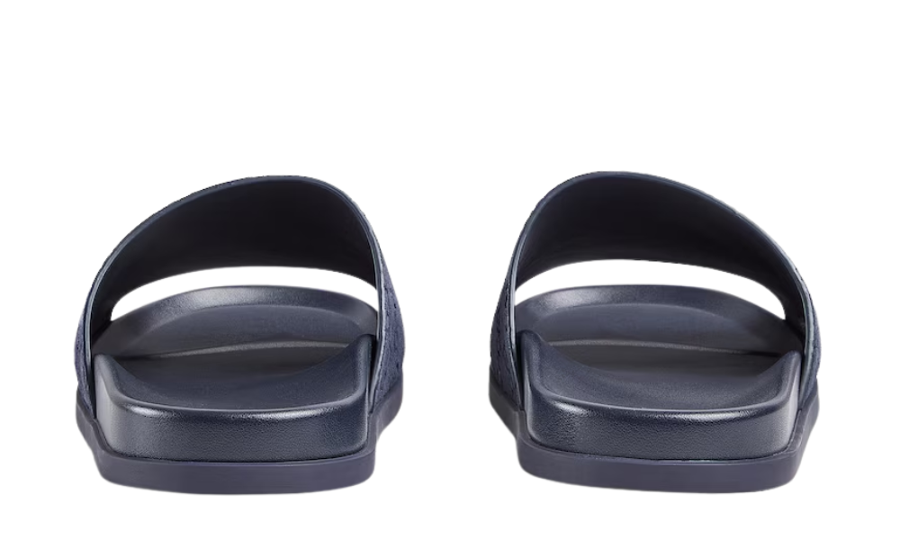Gucci Men's slide sandal "Blue GG suede"