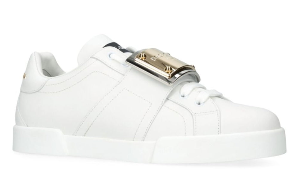 DOLCE & GABBANA  Leather Portofino Buckle "White"