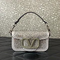SMALL VALENTINO GARAVANI LOCÒ SHOULDER BAG WITH RHINESTONES