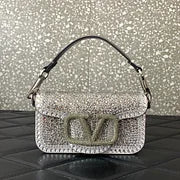 SMALL VALENTINO GARAVANI LOCÒ SHOULDER BAG WITH RHINESTONES