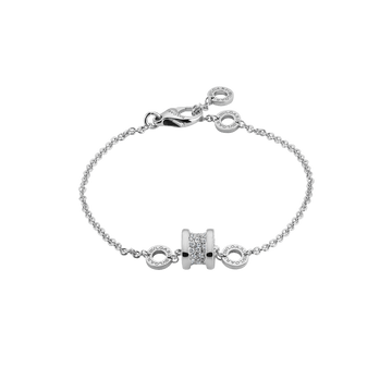 Bob Rollers Cara soft bracelet in white gold with pavé diamonds.