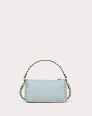 SMALL ROCKSTUD GRAINY CALFSKIN CROSSBODY BAG PORCELAIN BLUE